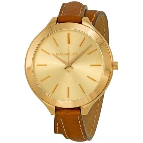 Michael Kors Runway Champagne Dial Tan Leather Ladies 